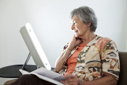 elderly women using phototherapy